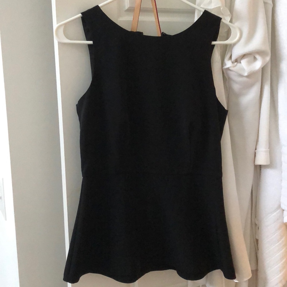 BR black peplum sleeveless blouse
